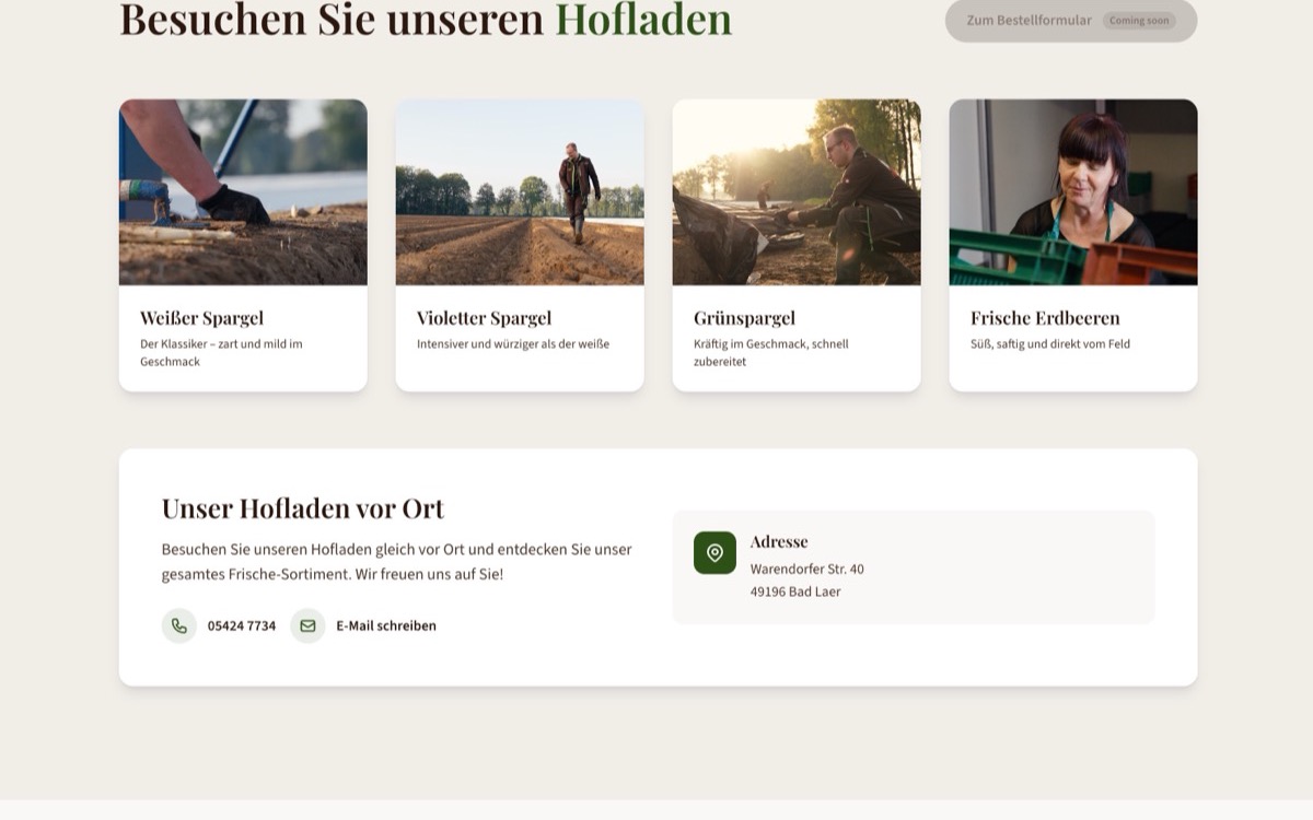 E-Commerce — Beelonia, Hof Krumkühler & Spargelhof Richter